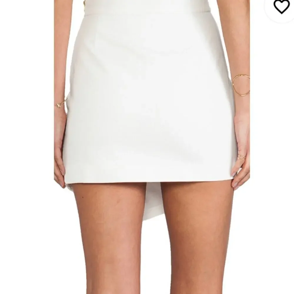 REVOLVE Line and Dot White Angled Zip Lace Pieced Skirt XS - Picture 6 of 9